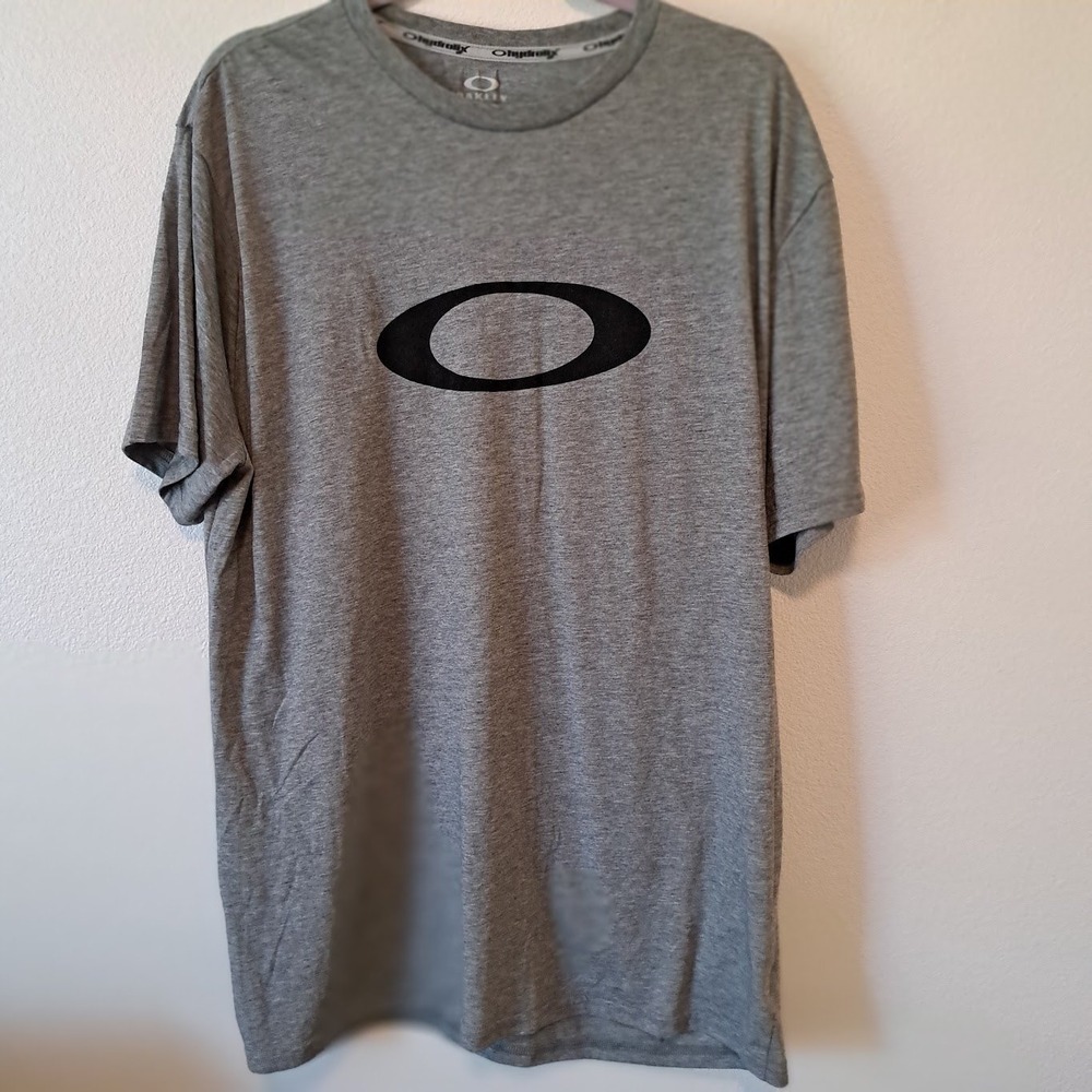 Oakley Mens Hydrolix Ellipse Logo T-Shirt Heather Gray XXL Regular Fit Tee